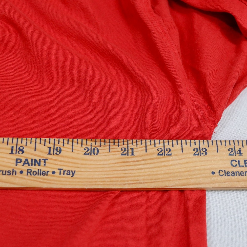 We The Free Long Sleeve T-Shirt Womens Medium Red Oversized Raw Hem Cotton Tee - Picture 11 of 13